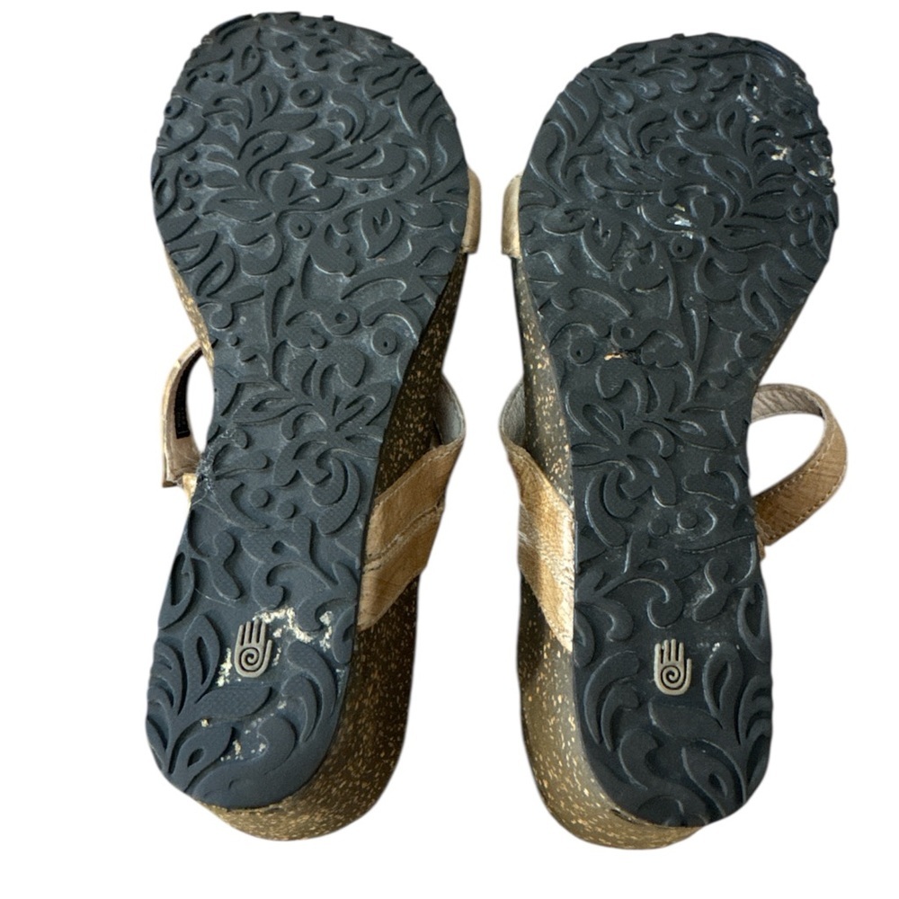 Teva Brown leather Strappy Wedge Sandals, slip on, women’s 8​ - Picture 6 of 12